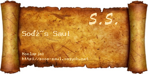 Soós Saul névjegykártya